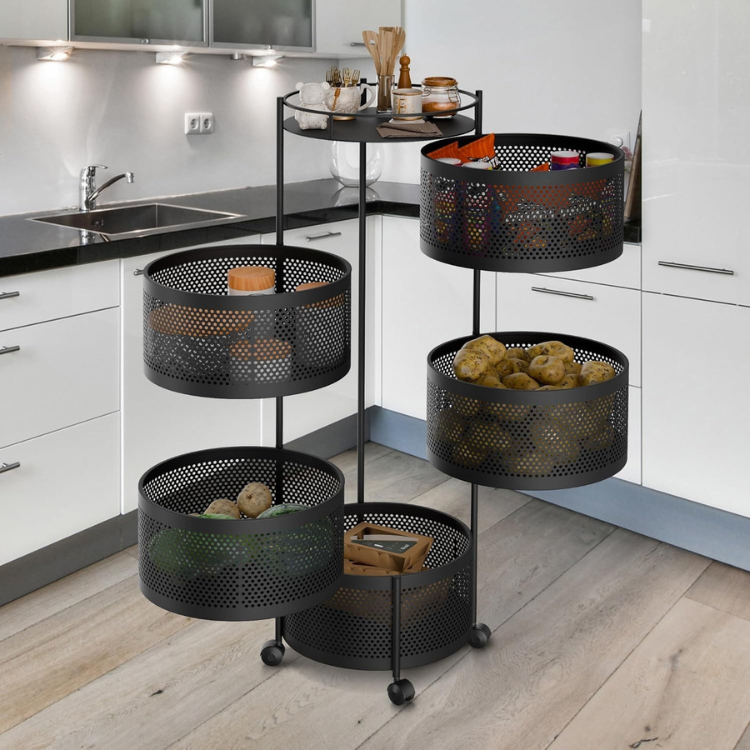 360° Rotating Multi-Tier Kitchen Storage Rack