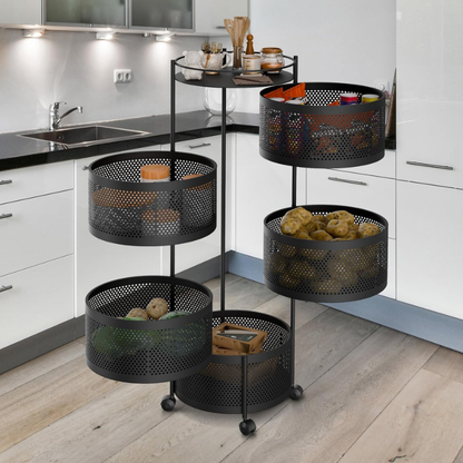 360° Rotating Multi-Tier Kitchen Storage Rack