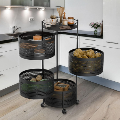 360° Rotating Multi-Tier Kitchen Storage Rack