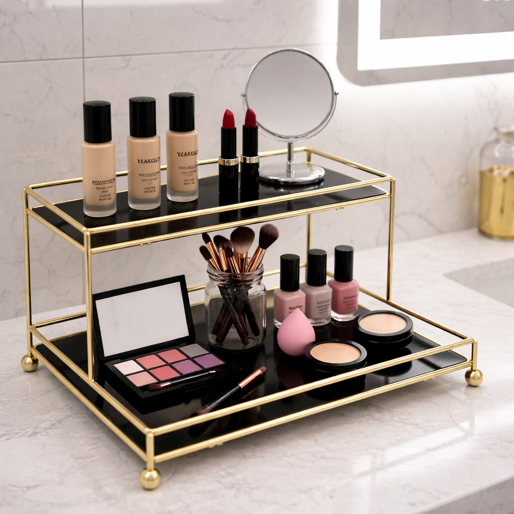 Makeup organizer Shelf 2 tier Double Decker design vanity Makeup organizer