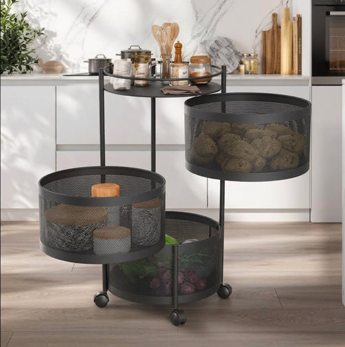 360° Rotating Multi-Tier Kitchen Storage Rack