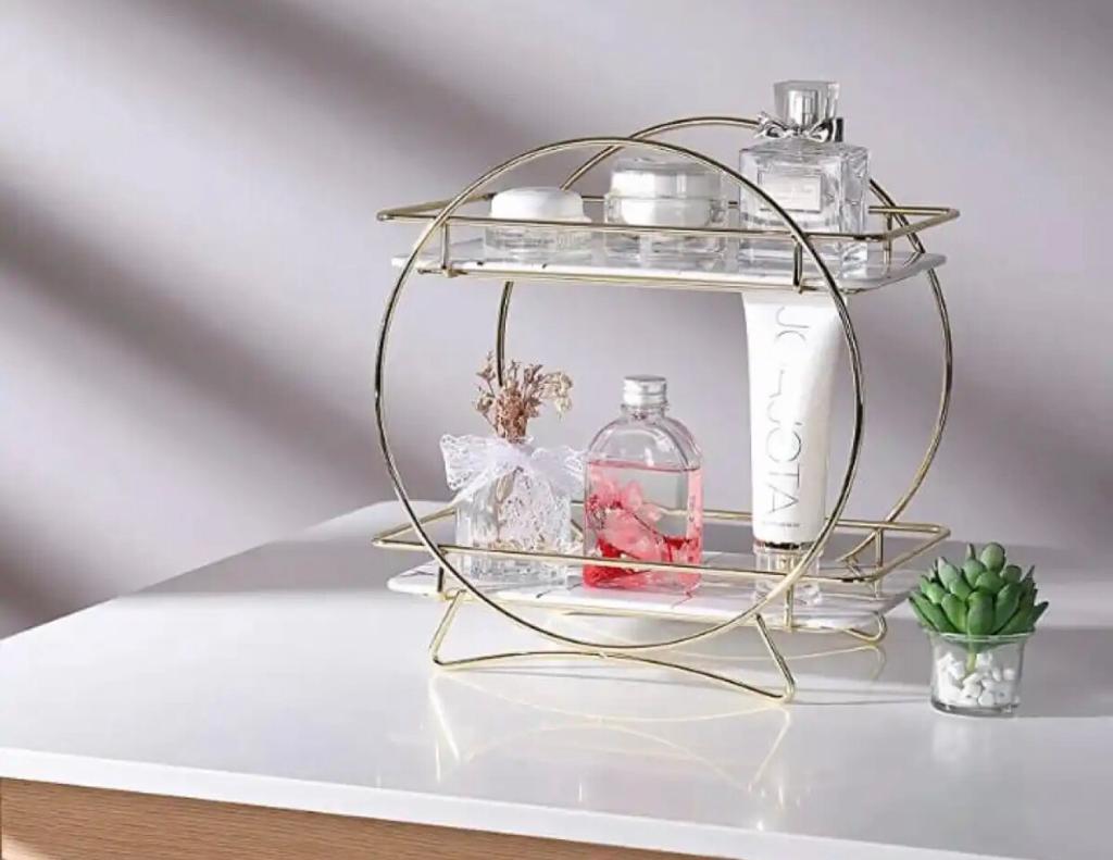 2-Tier Cosmetics Organizer Stand For Bathroom and Dressing Table.